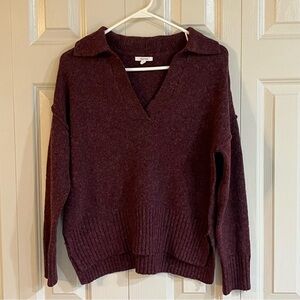 Cozier Than Cashmere
Collared Sweater Burgundy Boxy Sweater Size Medium